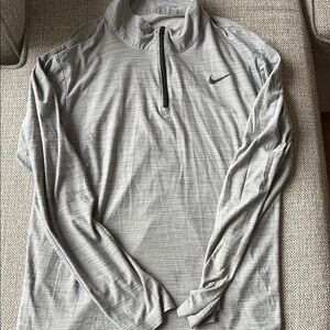 Nike Men's Gray Quarter-Zip Dri-Fit Jacket - Size S